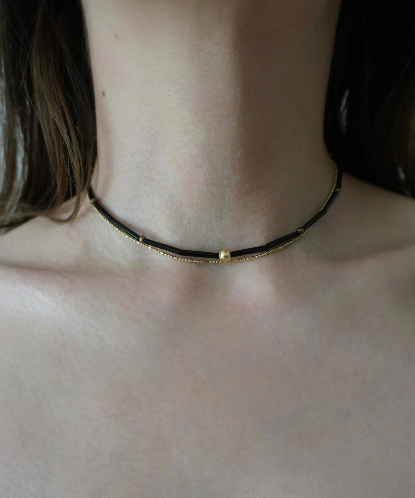 bamboo & chain necklace