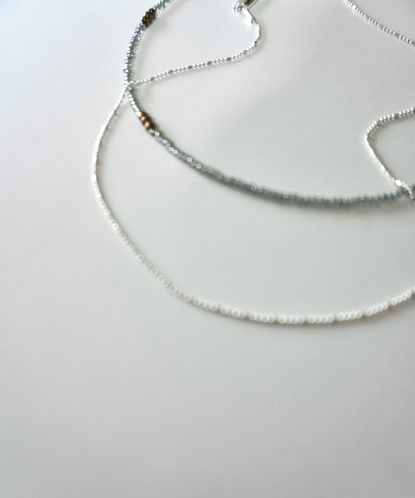 tiny beads & chain necklaces