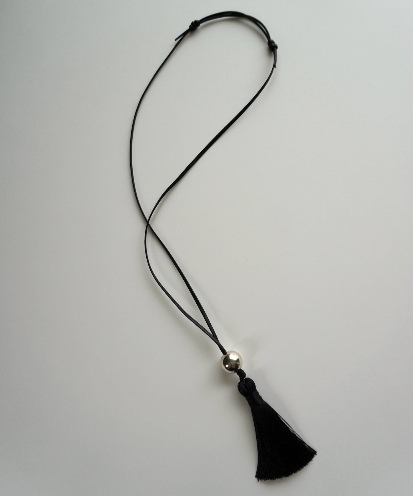 cow leather & tassel necklace