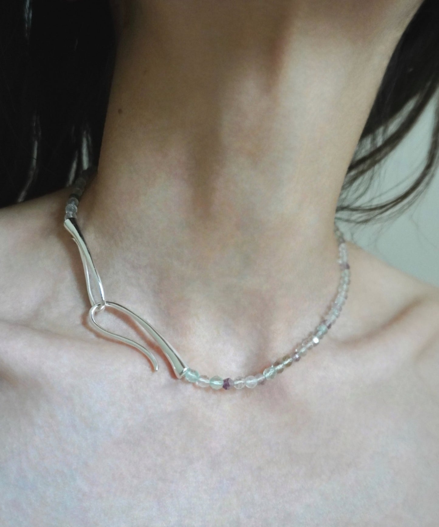 "Fluorite" stone necklace