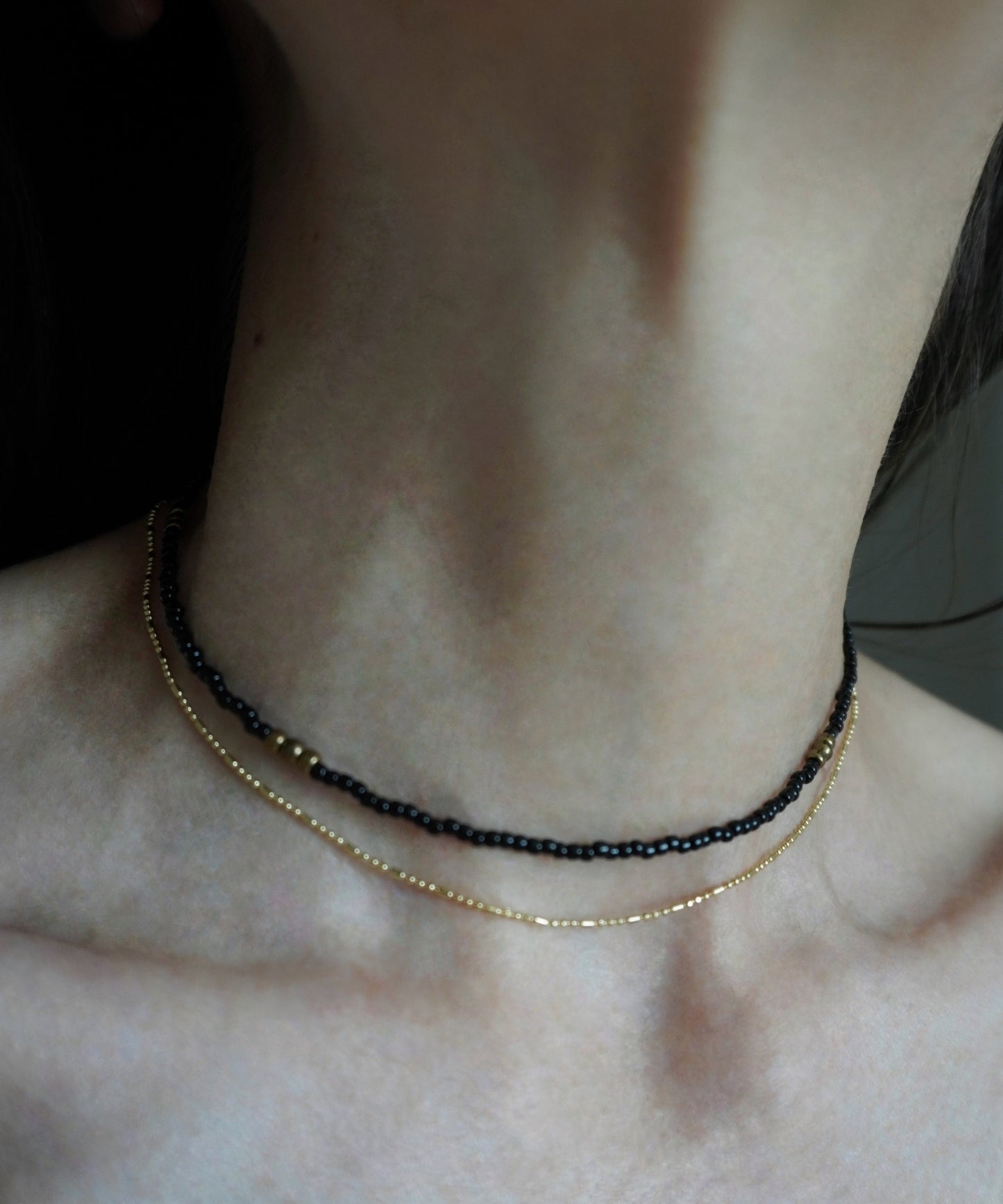 tiny beads & chain necklaces