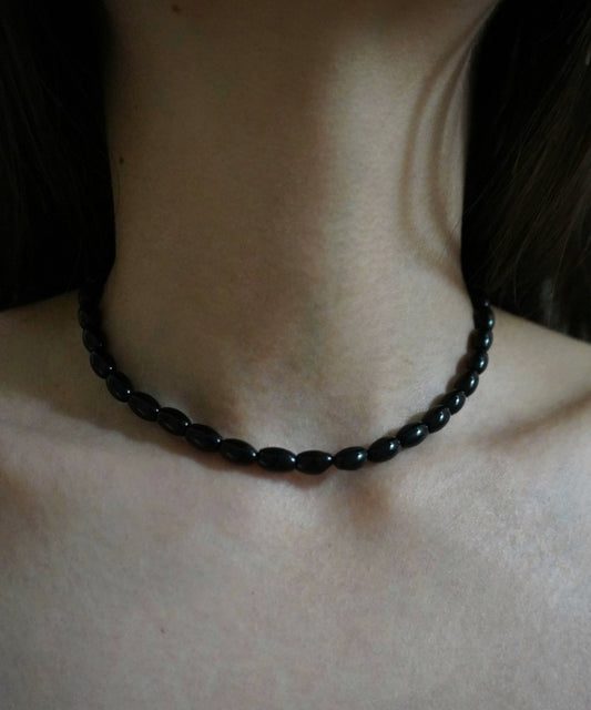 oval black onyx necklace