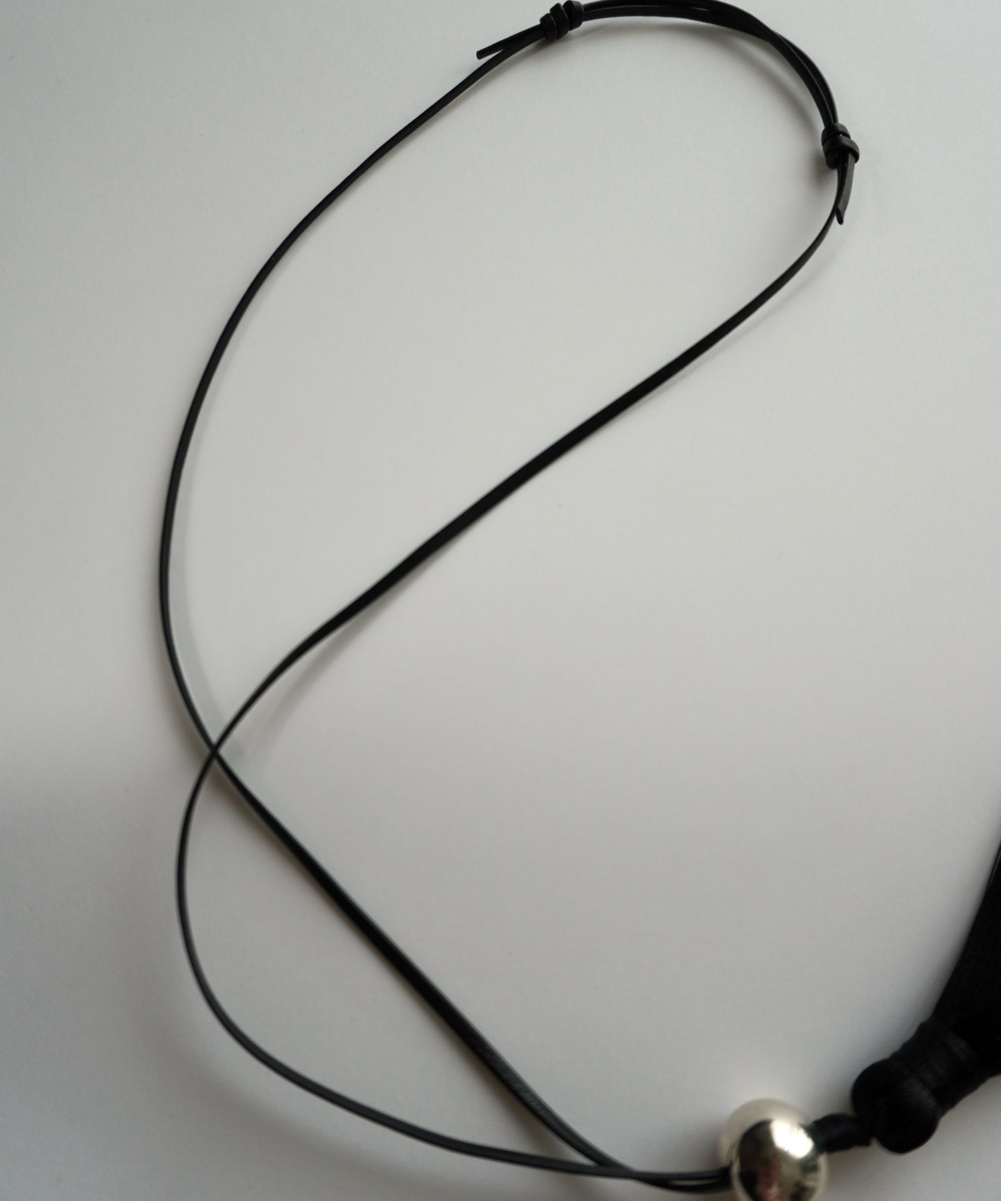 cow leather & tassel necklace