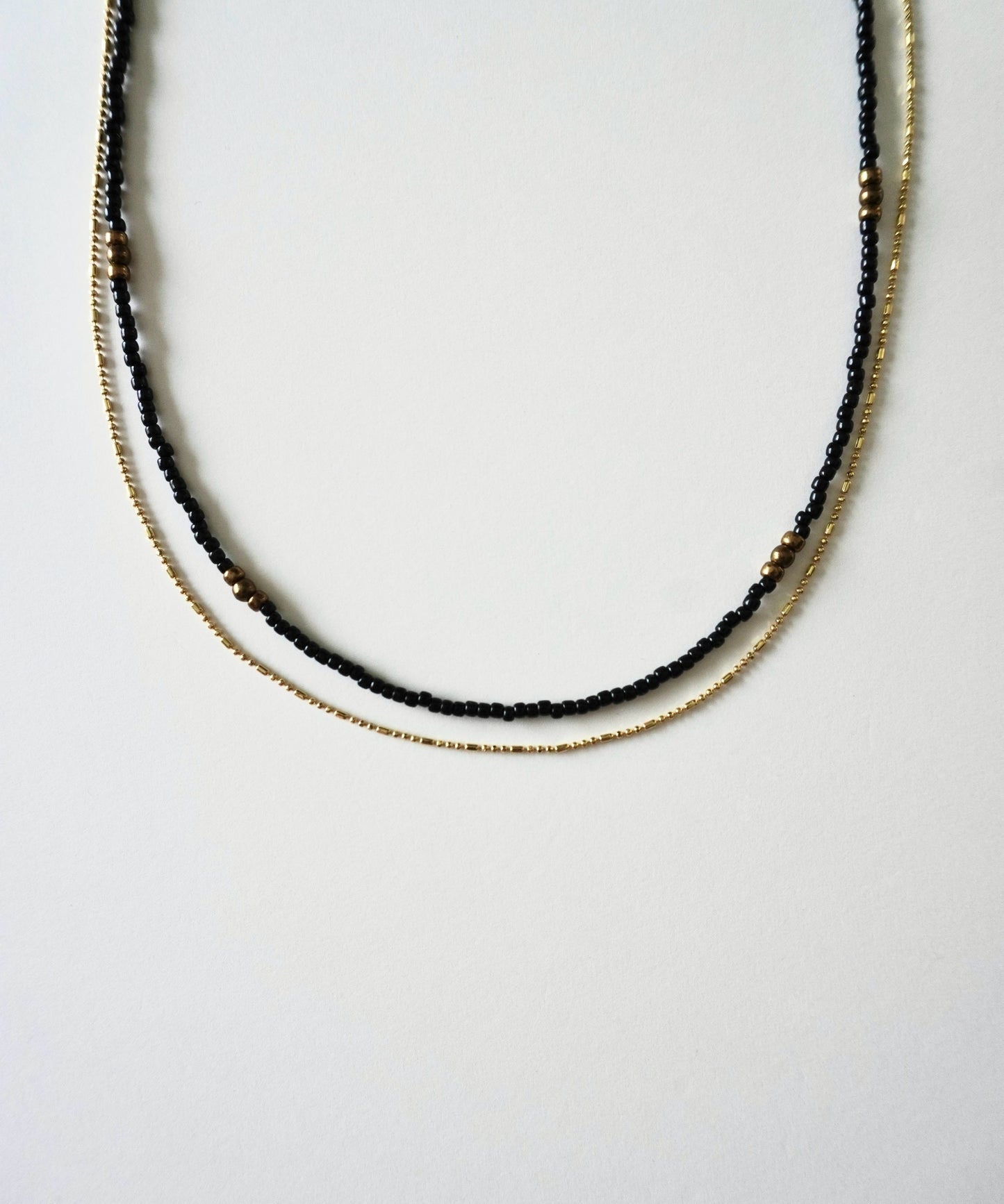 tiny beads & chain necklaces