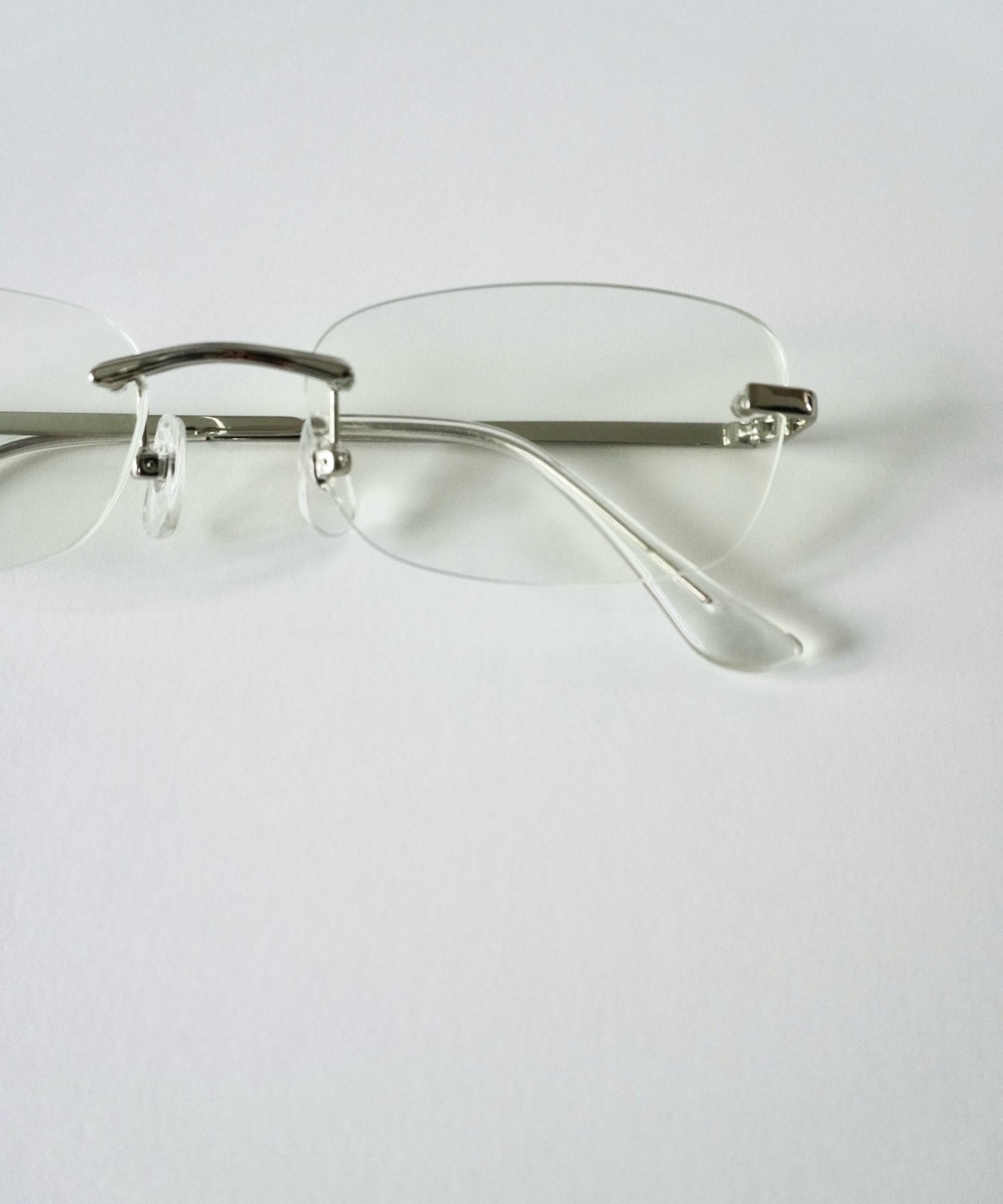 "friday" rimless eye glasses