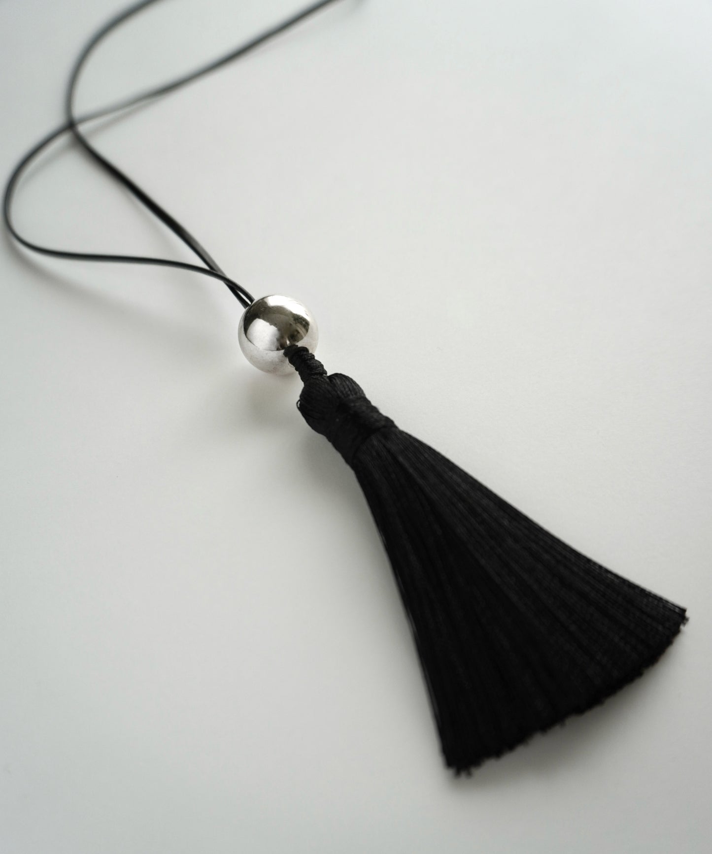 cow leather & tassel necklace
