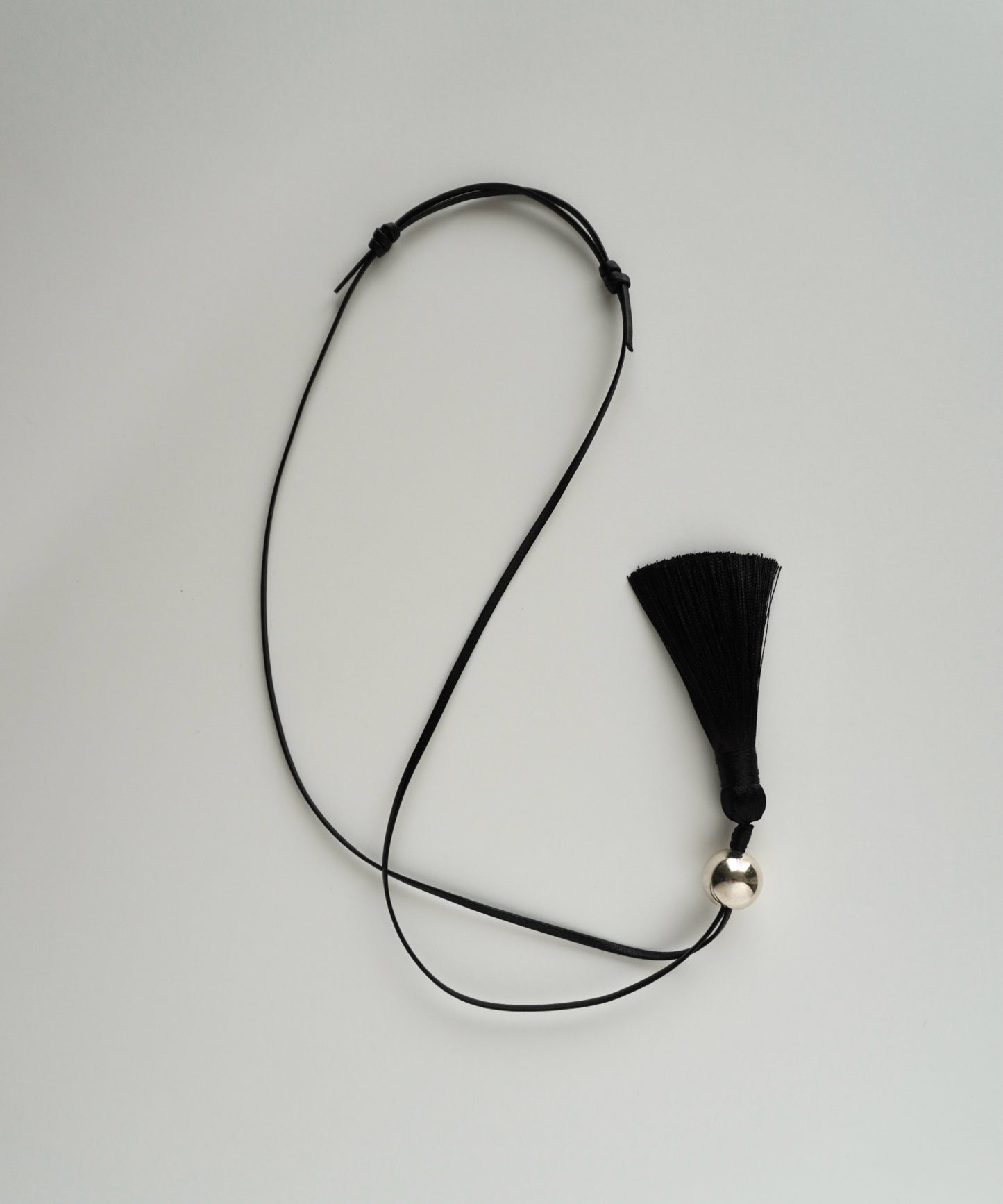 cow leather & tassel necklace