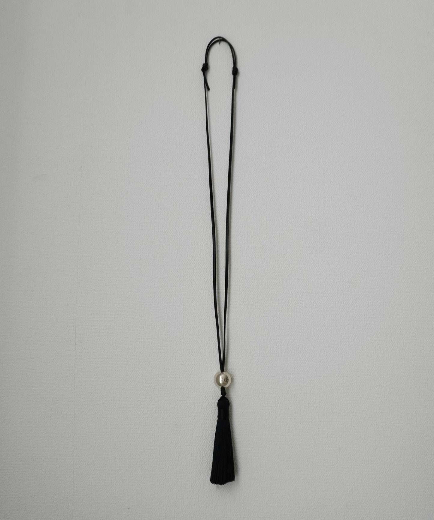 cow leather & tassel necklace