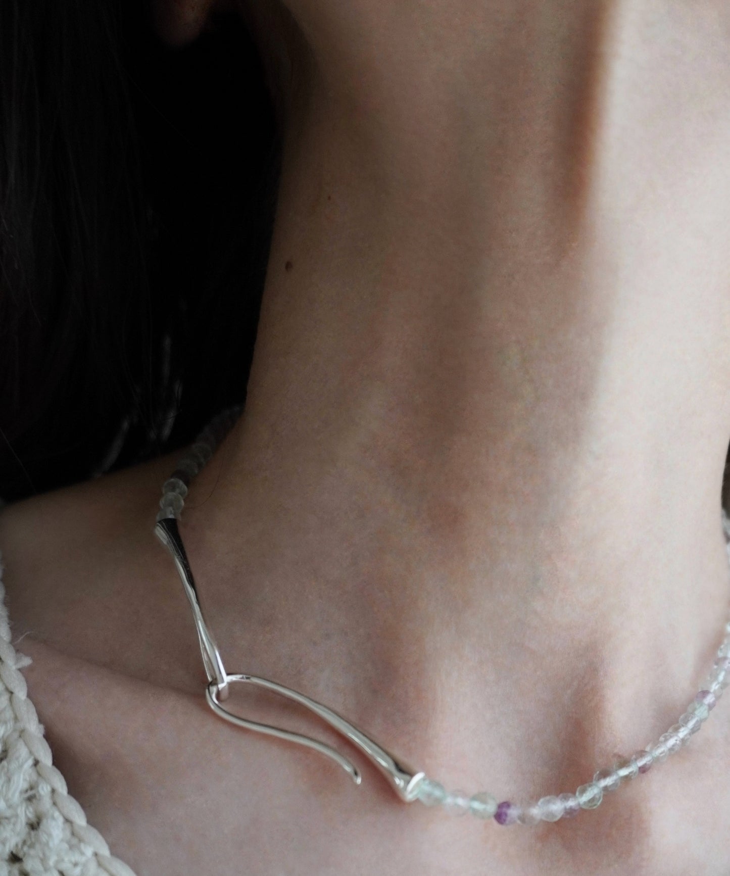 "Fluorite" stone necklace